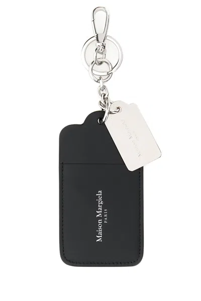 MAISON MARGIELA BLACK LEATHER KEYRING