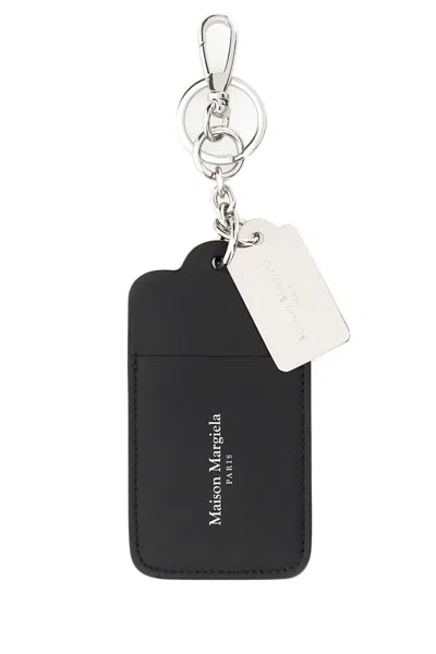 MAISON MARGIELA BLACK LEATHER KEYRING