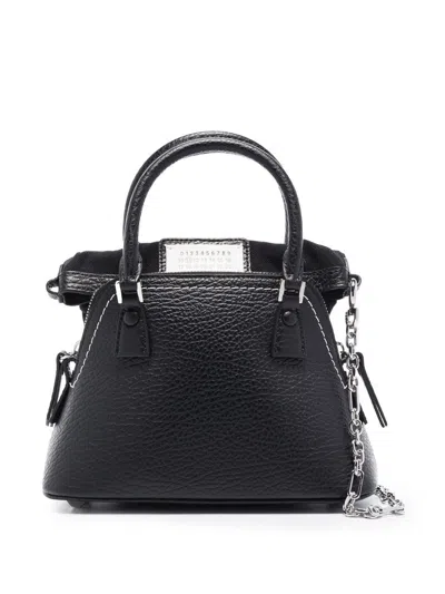 Maison Margiela Black Leather Micro 5ac Handbag