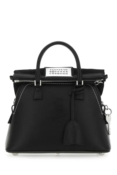 Maison Margiela Black Leather Mini 5ac Handbag In T8013
