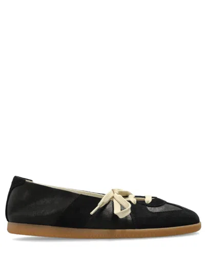 Maison Margiela Replica Lace-up Ballet Flats In Black