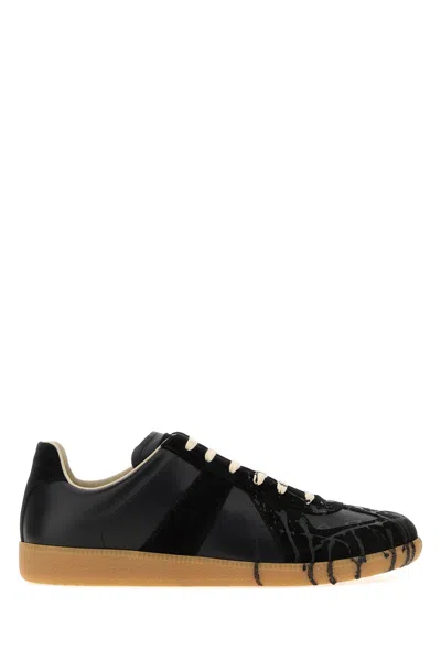 Maison Margiela Black Leather Replica Sneakers