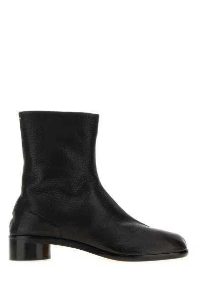 Maison Margiela Black Leather Tabi Ankle Boots