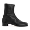 MAISON MARGIELA BLACK LEATHER TABI ANKLE BOOTS