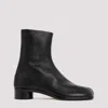 Maison Margiela Tabi Split-toe Textured-leather Boots In Black