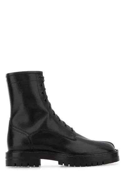 Maison Margiela Black Tabi County Combat High-top Boots In H8396 Black