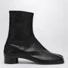 Maison Margiela Black Leather Tabi Ankle Boots In Black