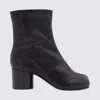Maison Margiela Black Leather Tabi Boots In Black