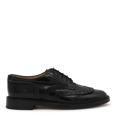 Maison Margiela Black Leather Tabi Lace Up Shoes