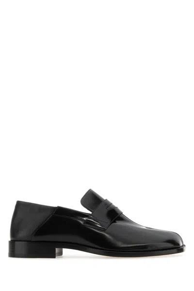 Maison Margiela Low-heel Tabi Calf-leather Loafers In Black