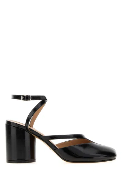 Maison Margiela Tabi Leather Pumps In Black
