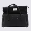Maison Margiela Black Leather Top Handle Bag In Black