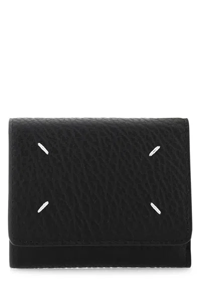 Maison Margiela Black Leather Wallet 10.5 X 8.5 X 2 Cm