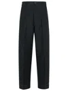 Maison Margiela Linen Blend Trousers Pinstripe Pattern In Black