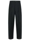 Maison Margiela Linen Blend Trousers Pinstripe Pattern In Black
