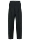 Maison Margiela Linen Blend Trousers Pinstripe Pattern In Black