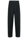 Maison Margiela Linen Blend Trousers Pinstripe Pattern In Black