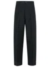 Maison Margiela Linen Blend Trousers Pinstripe Pattern In Black