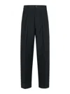 Maison Margiela Linen Blend Trousers Pinstripe Pattern In Black