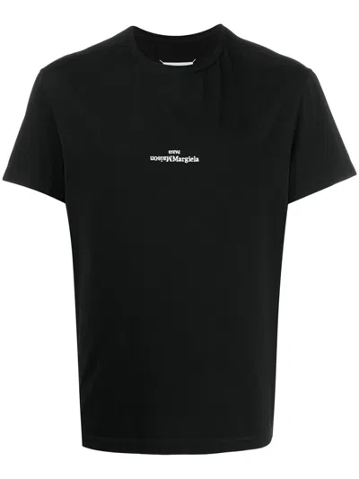 MAISON MARGIELA BLACK LOGO COTTON T-SHIRT