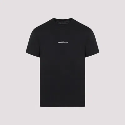 MAISON MARGIELA BLACK LOGO COTTON T-SHIRT