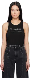 Maison Margiela Black Logo Tank Top In 900 Black