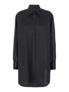 Maison Margiela Black Oversized Shirt With Oversized Collar In Silk Woman In Black