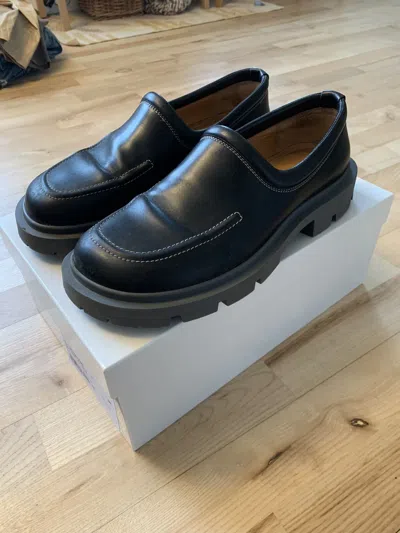 Pre-owned Maison Margiela Black Lug Sole Slip-on Loafers