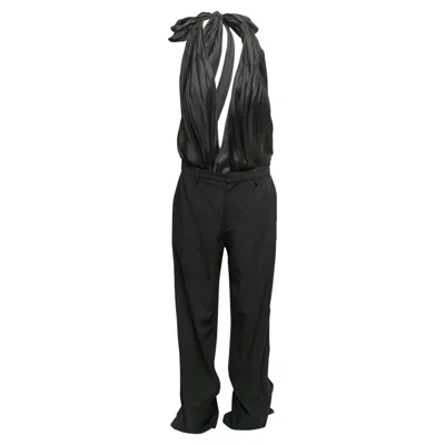 Pre-owned Maison Margiela Black  Virgin Wool-blend Halter Jumpsuit Size Eu 42