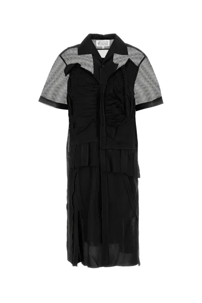 Maison Margiela Black Mesh Shirt Dress