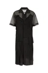 Maison Margiela Abito Chemisier In Rete Nera Donna In Black