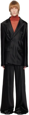 Maison Margiela Black Mikado Trousers In 900 Black