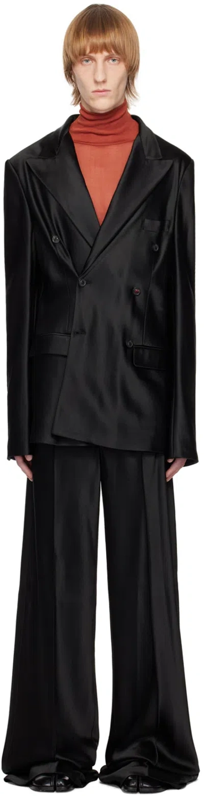 Maison Margiela Black Mikado Trousers In 900 Black