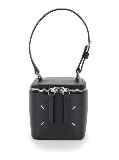 Maison Margiela Mini Box Black Handbag With Four Stitches In Leather Woman