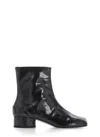 Maison Margiela Gunmetal Tabi Mirror Boots In Black