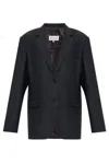 Maison Margiela Black Mohair Blend Oversize Blazer In Black