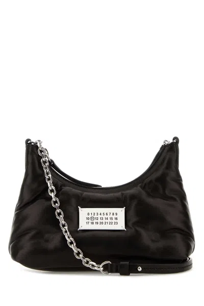 Maison Margiela Black Nappa Leather Micro Glam Slam Hobo Shoulder Bag In Pattern
