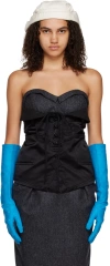 Maison Margiela Black Padded Corset Tank Top In 900 Black