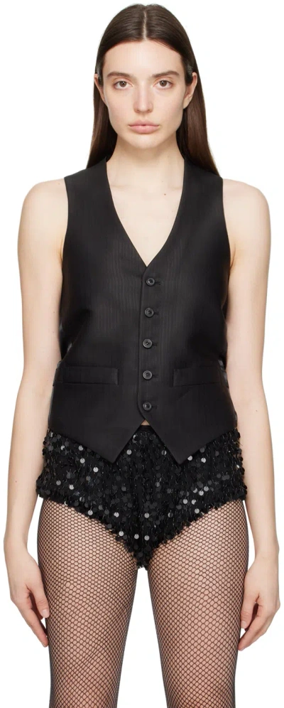 Maison Margiela Black Paneled Waistcoat In 900 Black