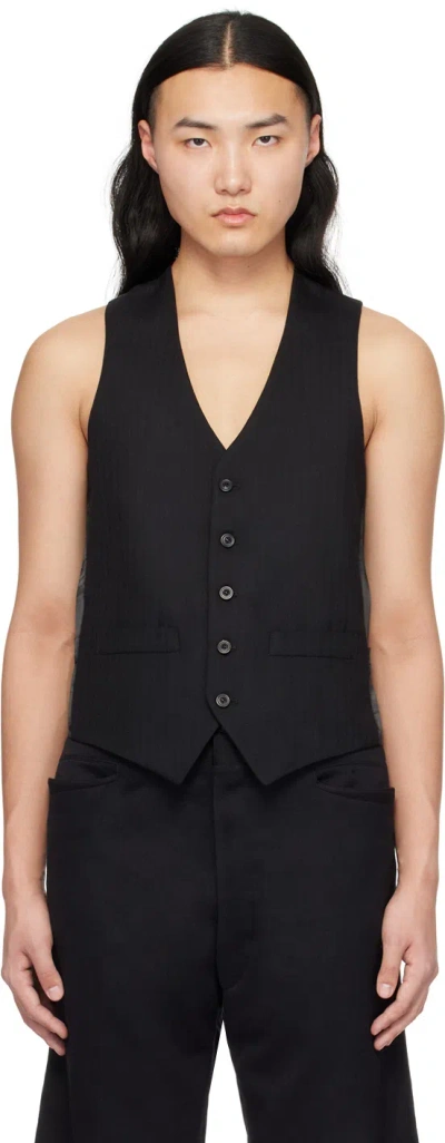 Maison Margiela Black Paneled Vest In 900f Black