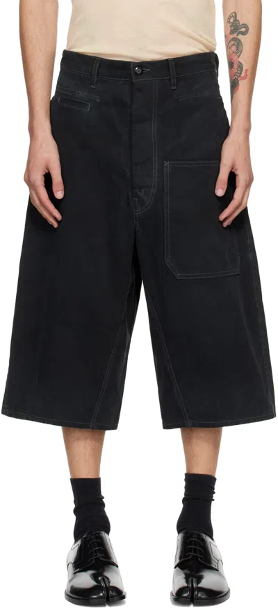 Maison Margiela Black Patch Pocket Shorts In 900 Black