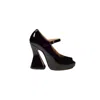 Maison Margiela Open-toe Patent Leather Pumps With Strap Heel 13 Cm In Black