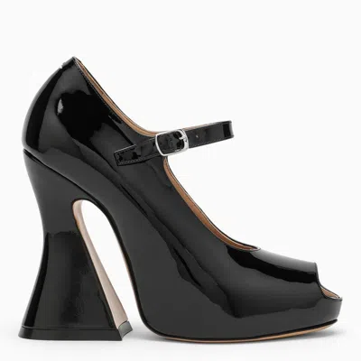 Maison Margiela 150 Mary-jane Platform Pumps In Patent Leather In Black