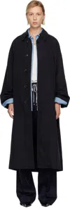 Maison Margiela Black Peached Trench Coat In Black