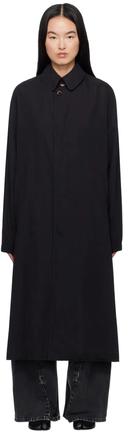 Maison Margiela Black Peached Trench Coat In 900 Black