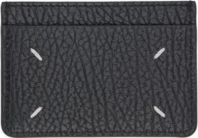 Maison Margiela Black Pebble Grained Card Holder