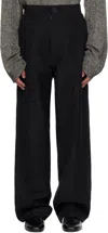 Maison Margiela Linen Blend Trousers Pinstripe Pattern In 900f Black