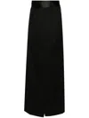 Maison Margiela Black Pleat-detailing Maxi Skirt In Black