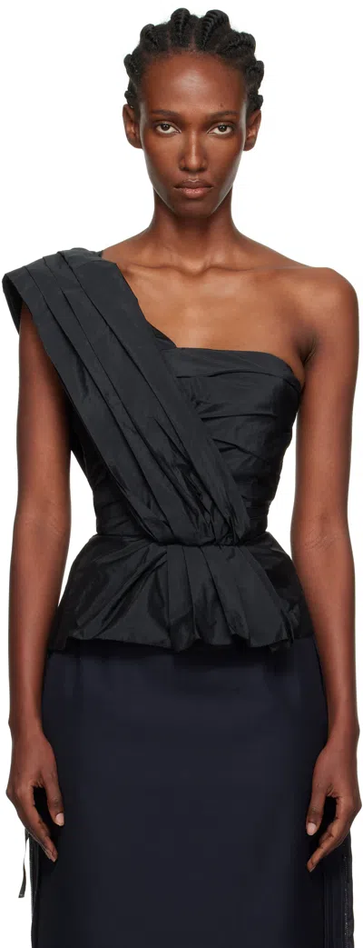 MAISON MARGIELA BLACK PLEATED TOP