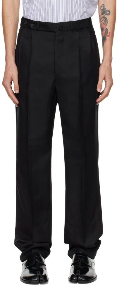 Maison Margiela Black Pleated Trousers In 900 Black